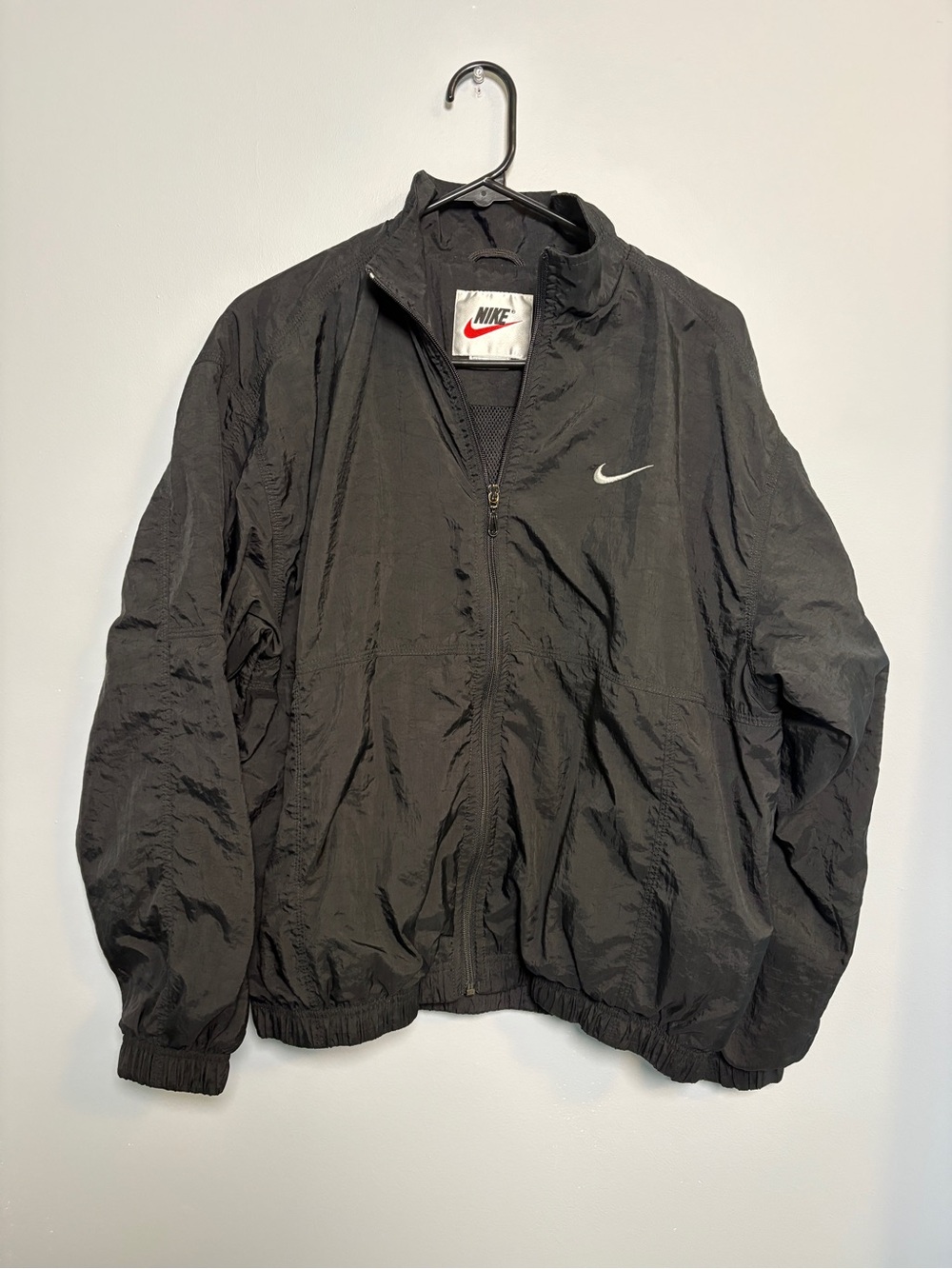 Nike Black Lightweight Windbreaker Jacket with Swoosh